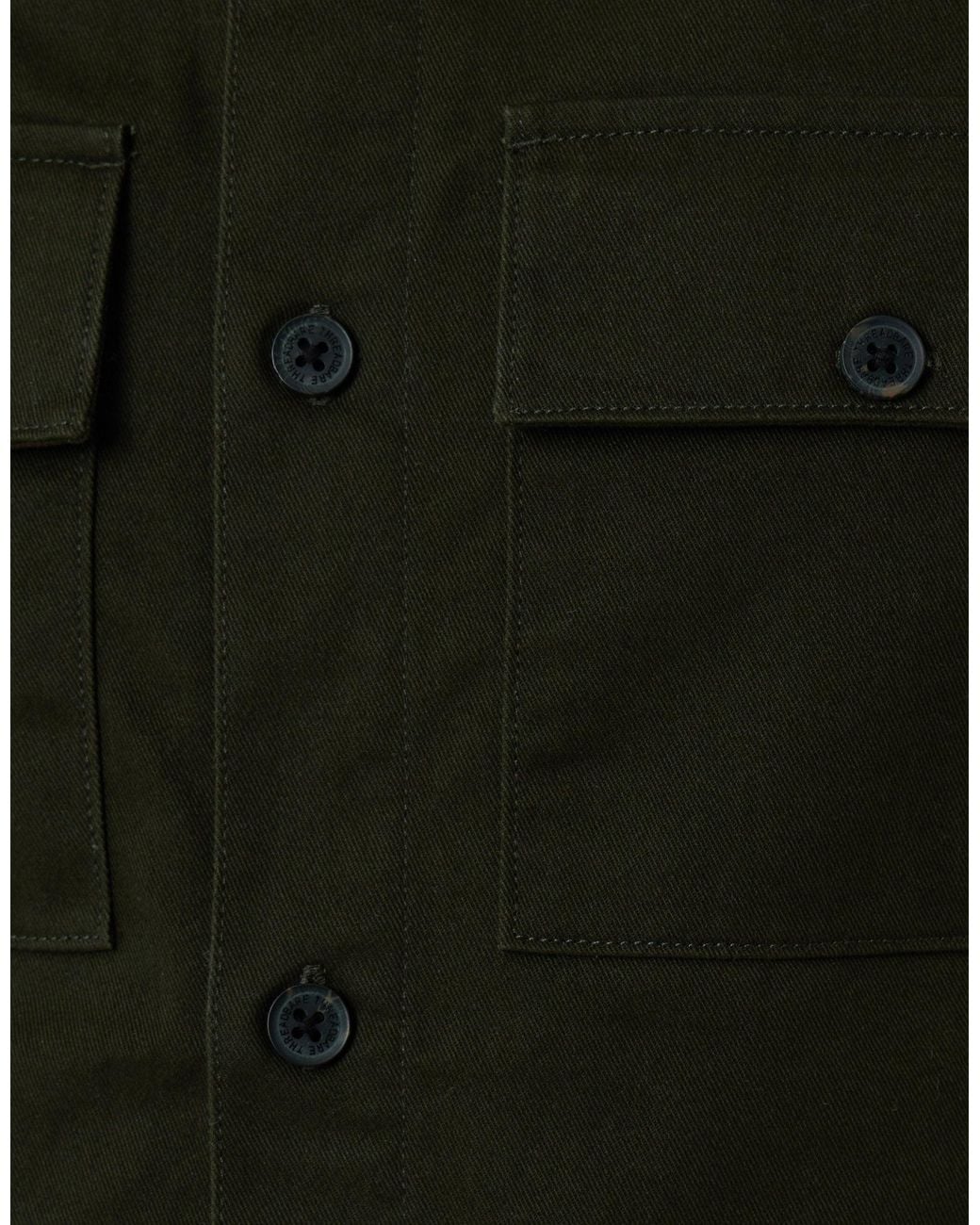 Threadbare Black Cotton Twill Flannel Lined Shacket for men
