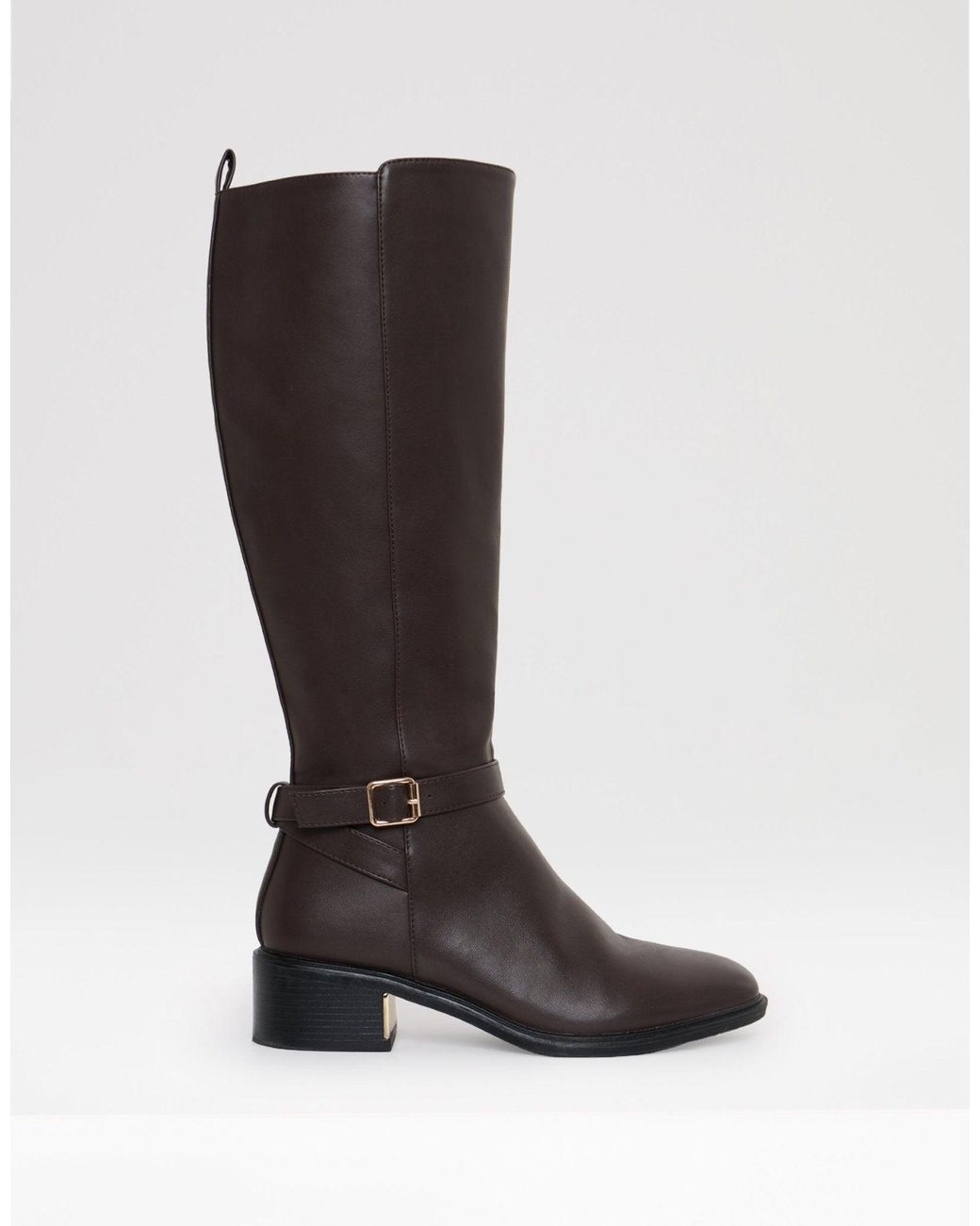 Threadbare Black Faux Leather Riding Boots