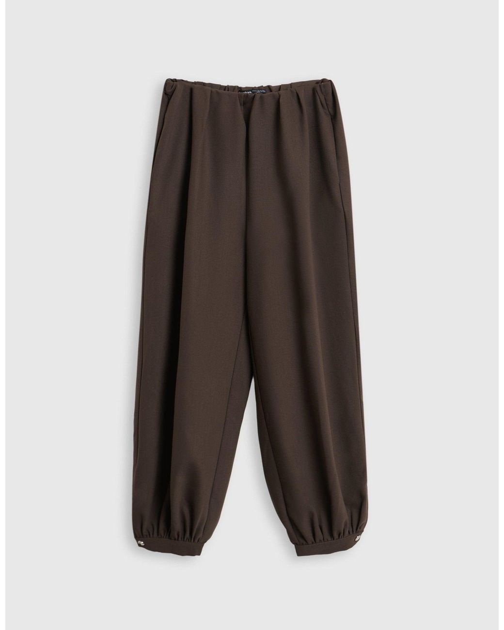 Threadbare Brown Balloon Trousers With Button Cuffs
