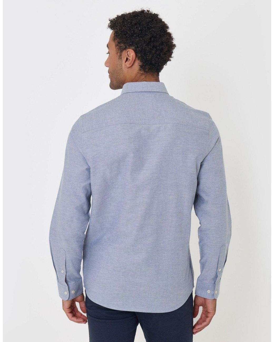 Threadbare Blue The Classic Cotton Oxford Shirt for men