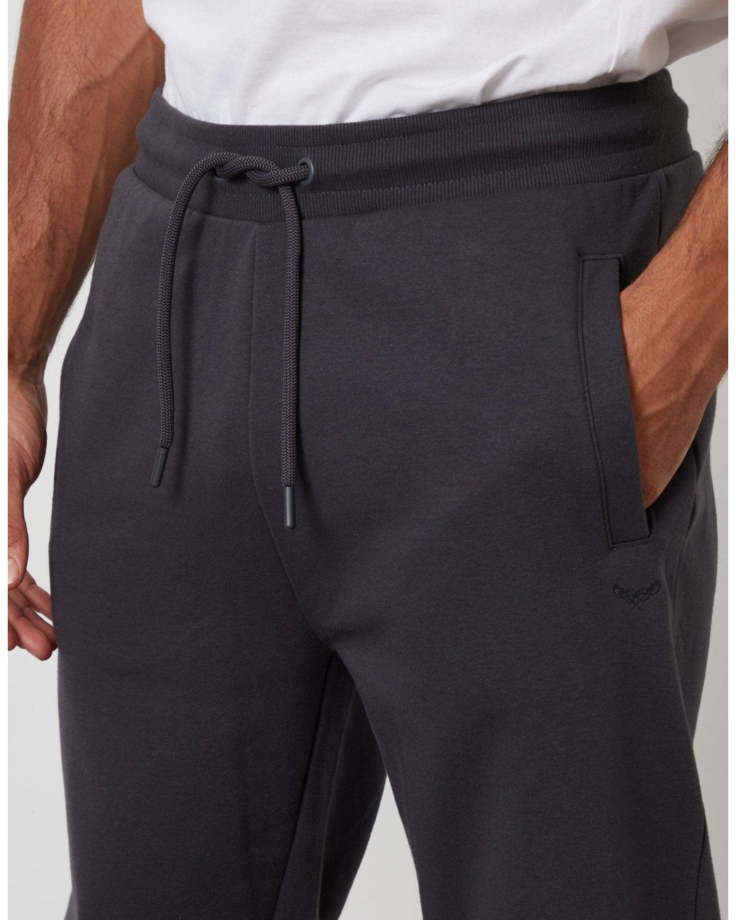 Threadbare Blue Regular Fit Cotton Rich Joggers for men