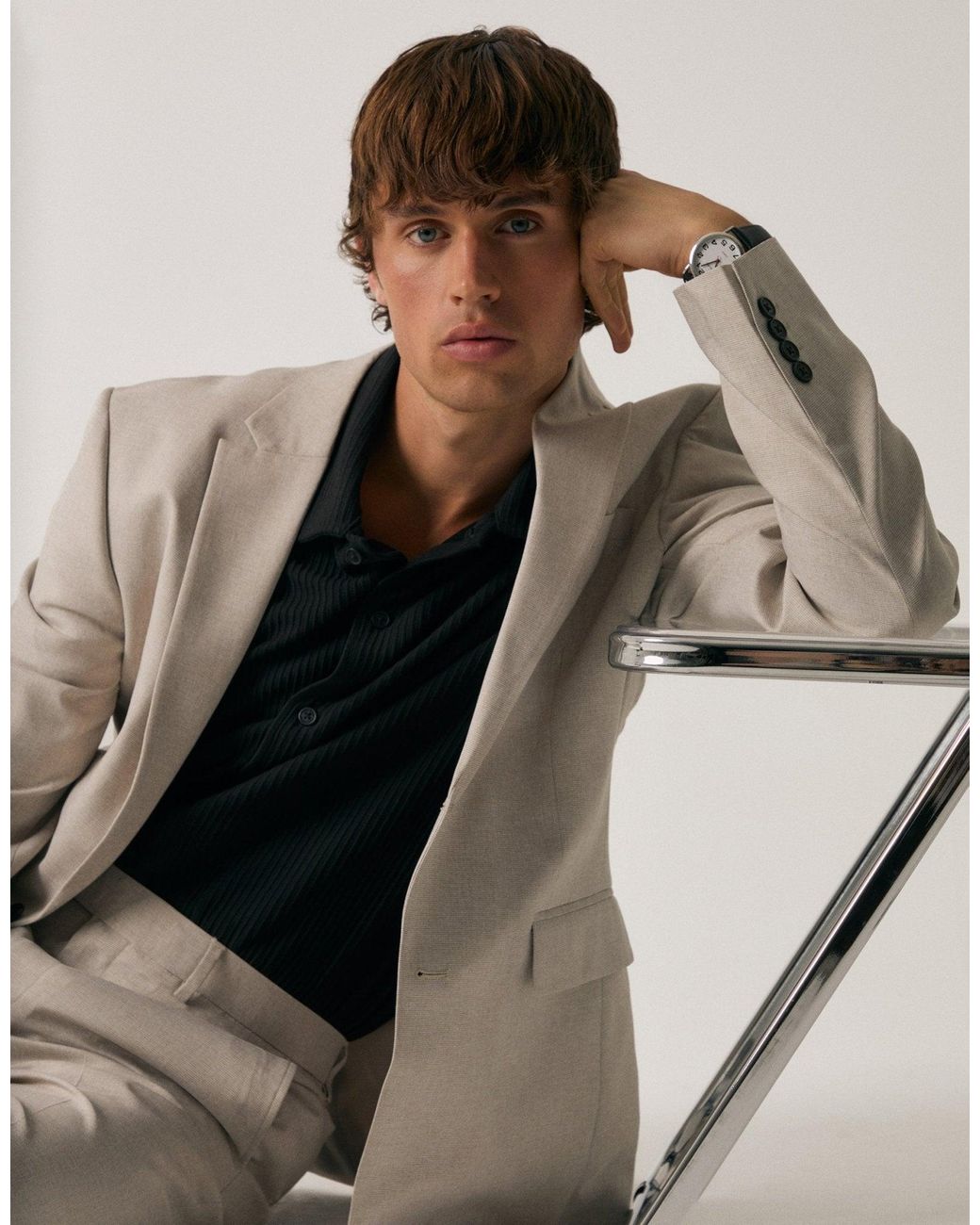 Threadbare Brown Tailored Fit Single Breasted Blazer for men
