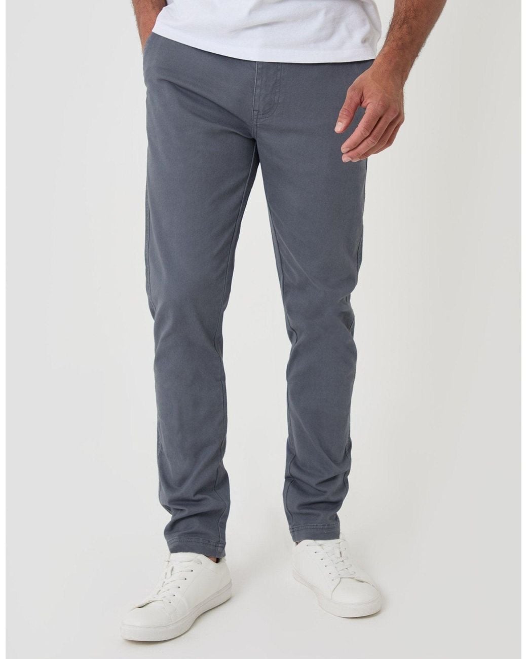 Threadbare Blue The Classic Slim Fit Chino Trousers for men