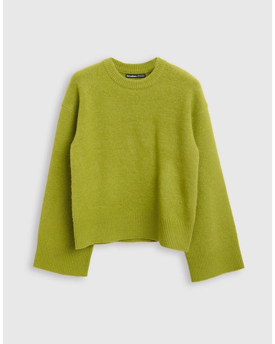 Threadbare Green Relaxed Fit Crew Neck Jumper