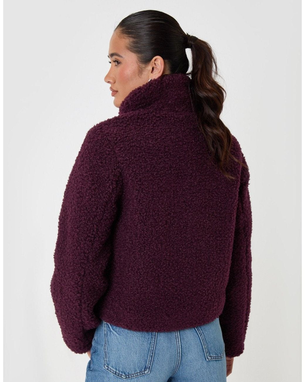 Threadbare Purple The Staple Funnel Neck Borg Bomber Jacket