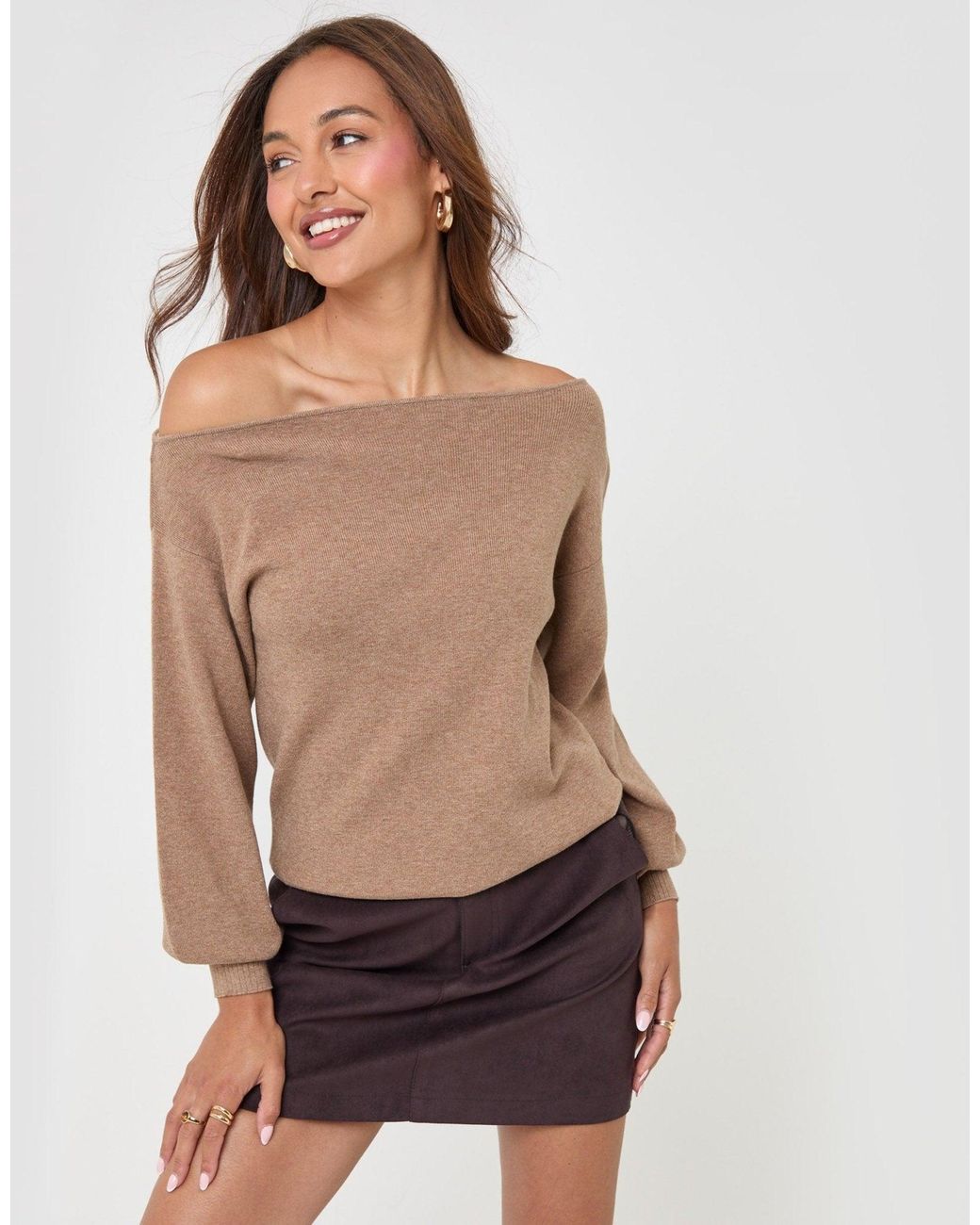 Threadbare Natural The Signature Soft Slash Neck Jumper