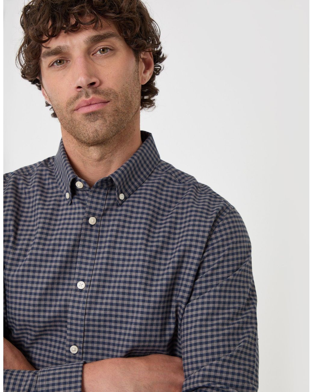 Threadbare Blue Regular Fit Cotton Oxford Shirt for men