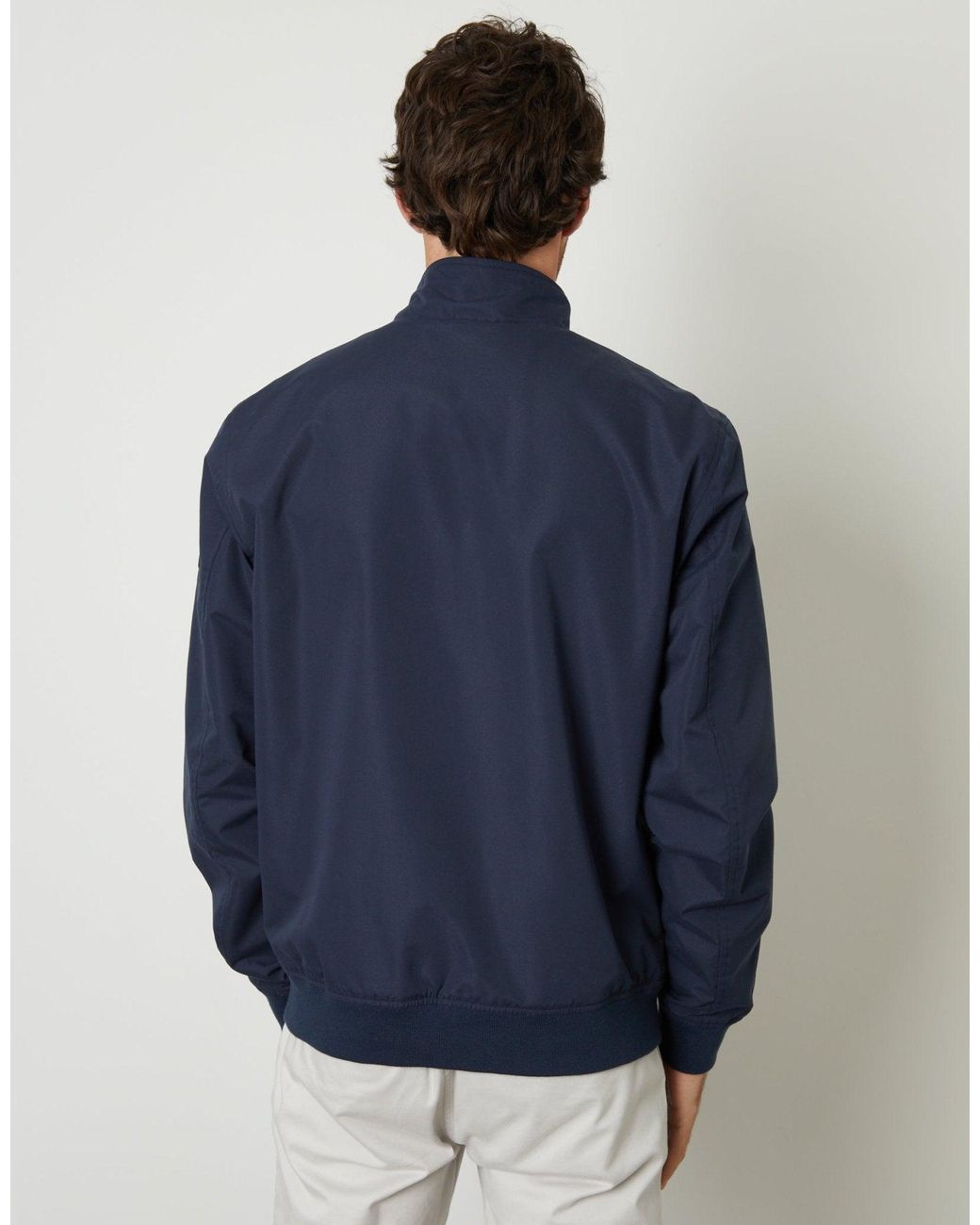 Threadbare Blue Zip Up Harrington Jacket for men