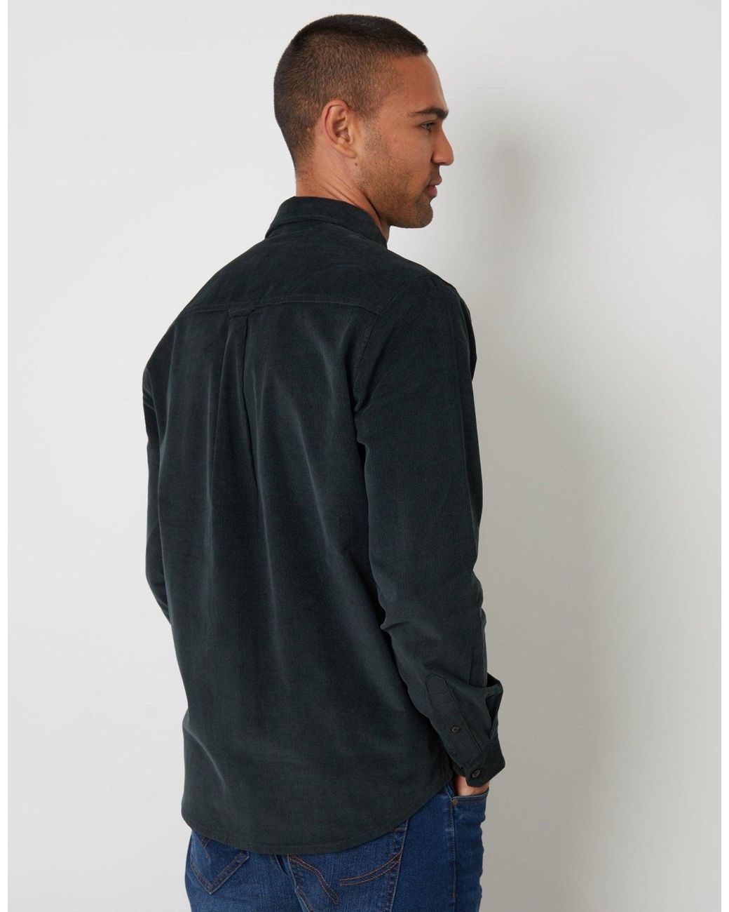 Threadbare Black Corduroy Shirt for men