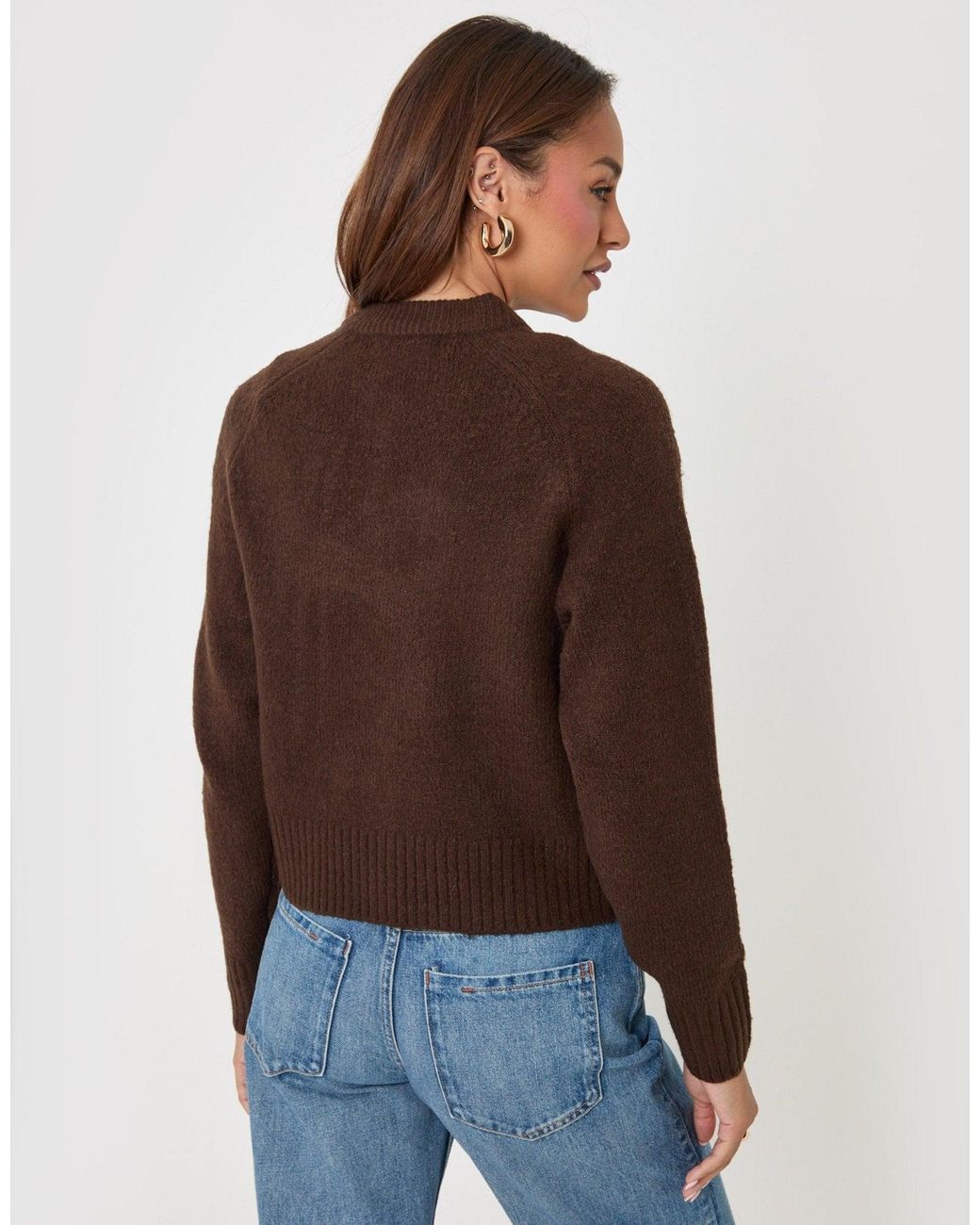Threadbare Brown The Relaxed Knitted Cardigan