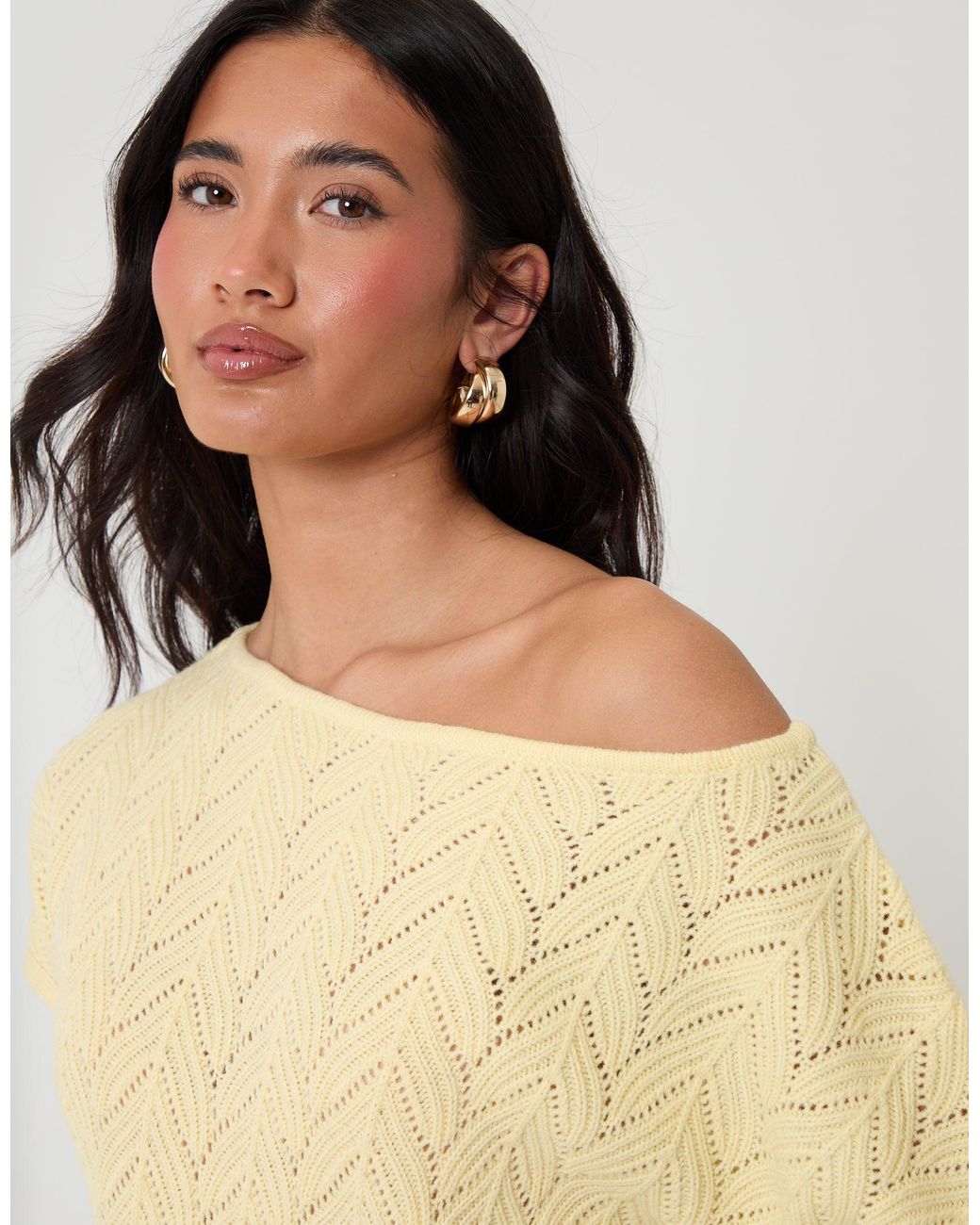 Threadbare Multicolor Crochet Style Slash Neck Top