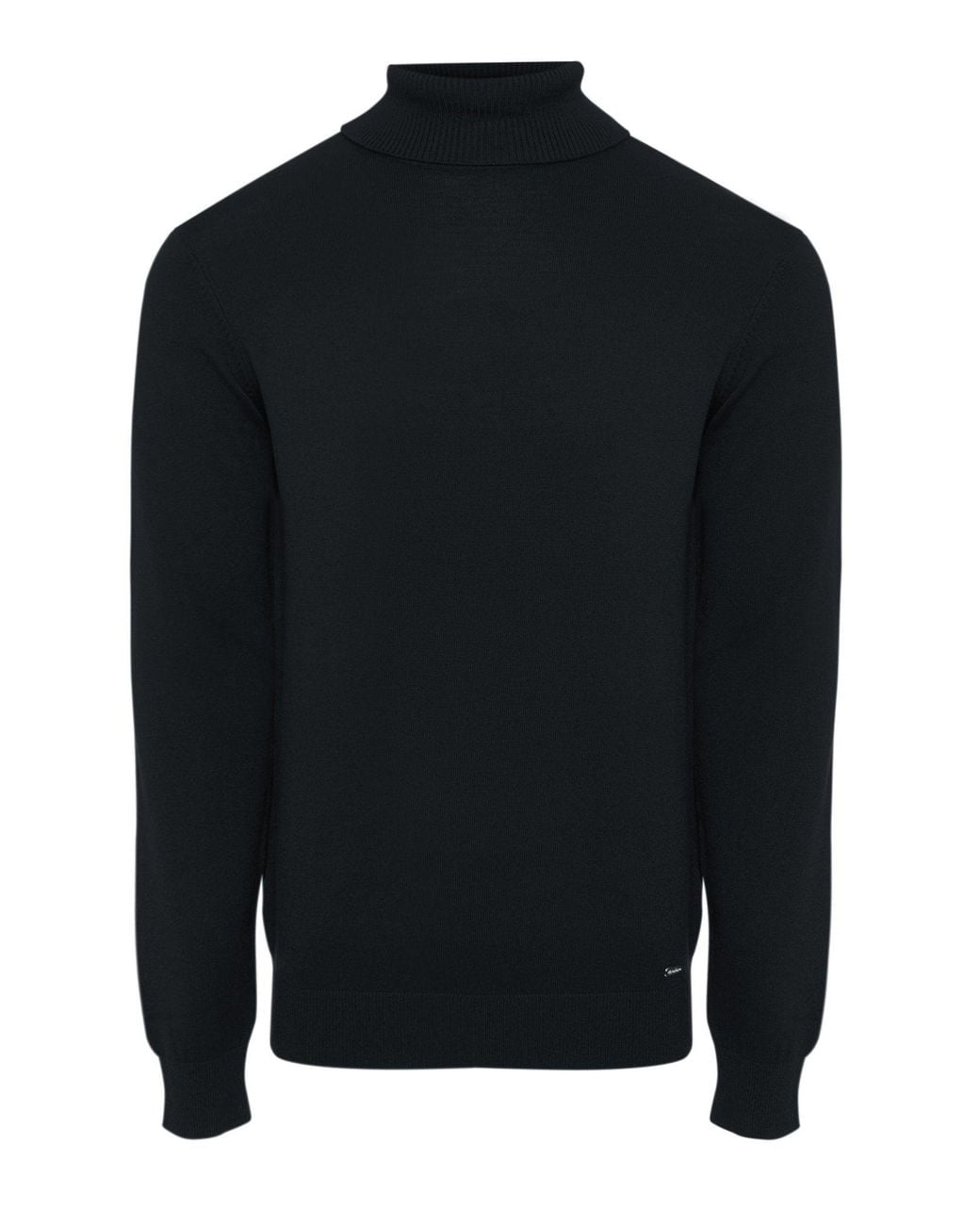 Threadbare Blue Knitted Roll Neck Jumper for men