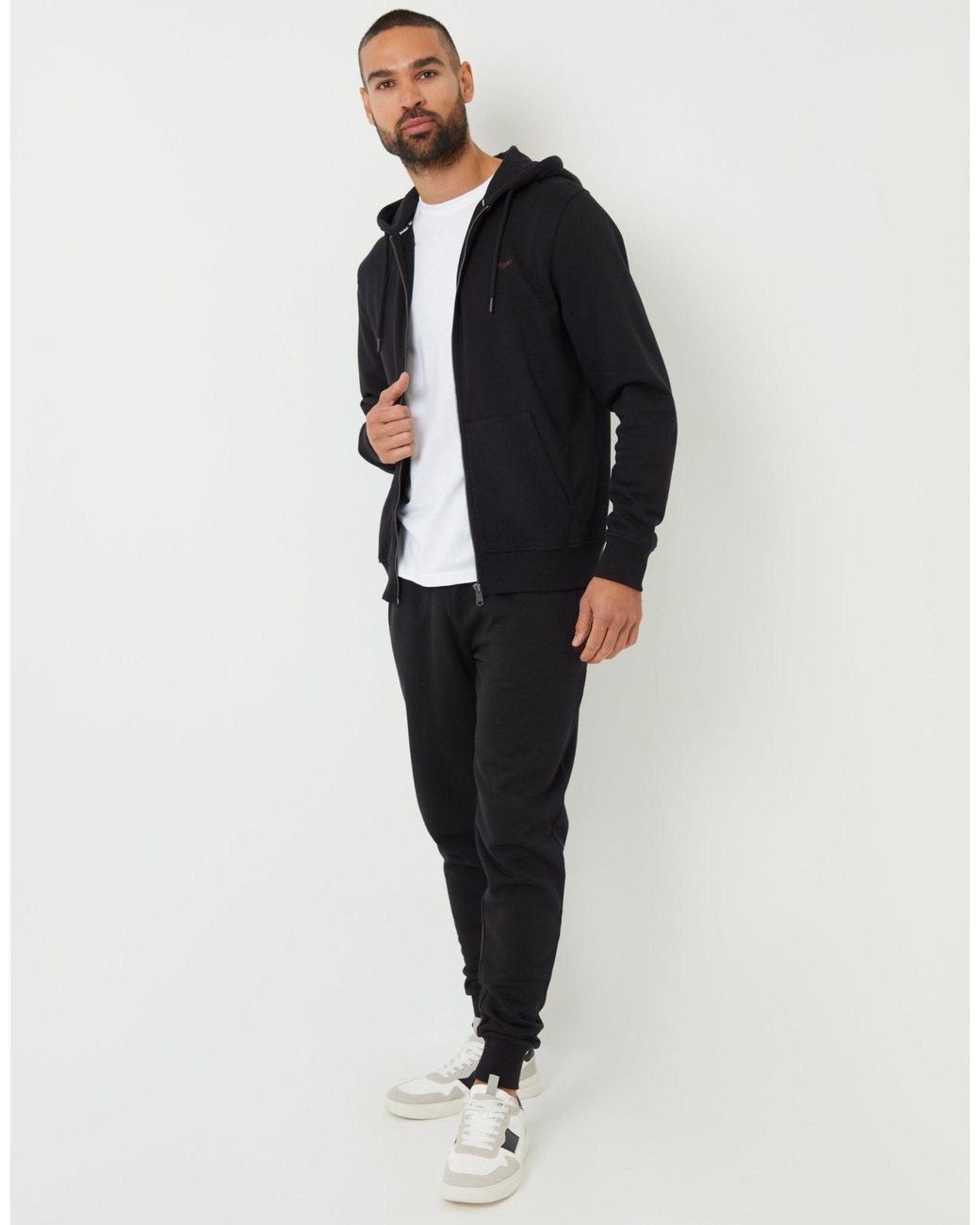 Threadbare Blue Zip-Through Hoodie for men