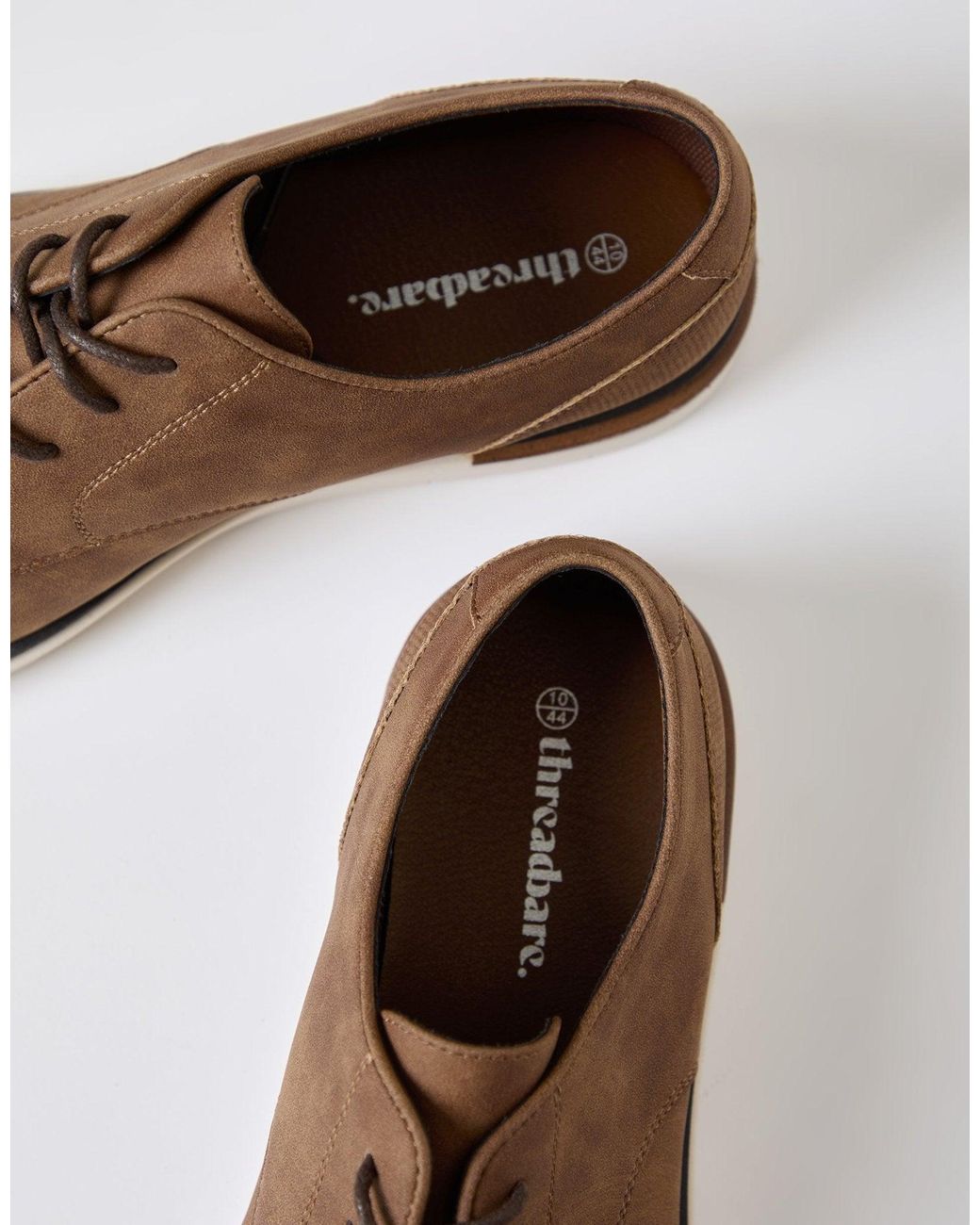 Threadbare Brown Faux Suede Derby Shoes for men