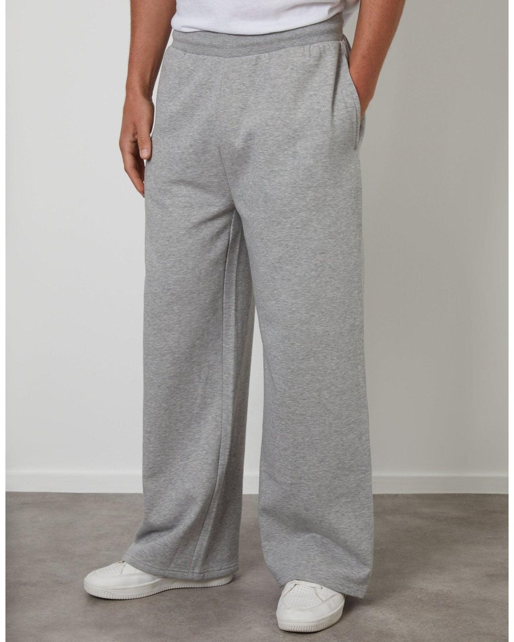Threadbare Gray Wide Leg Joggers for men