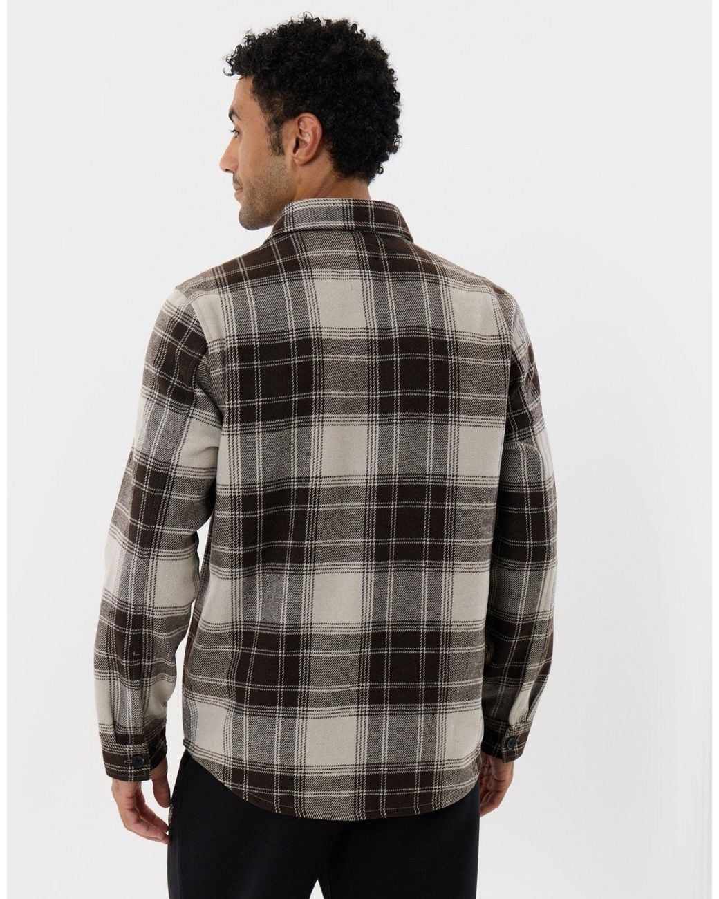 Threadbare Gray Lightweight Shacket With Pockets for men