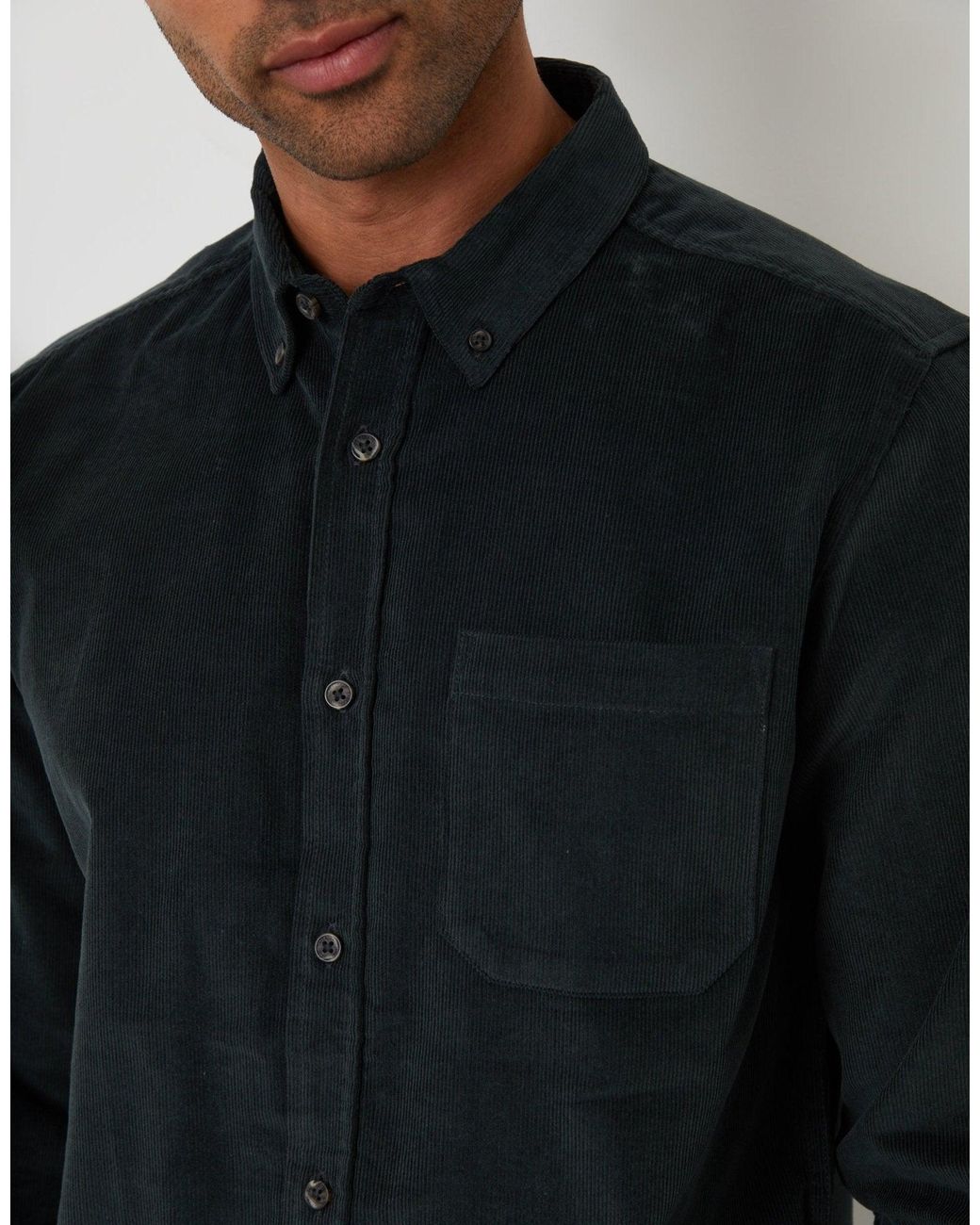 Threadbare Black Corduroy Shirt for men