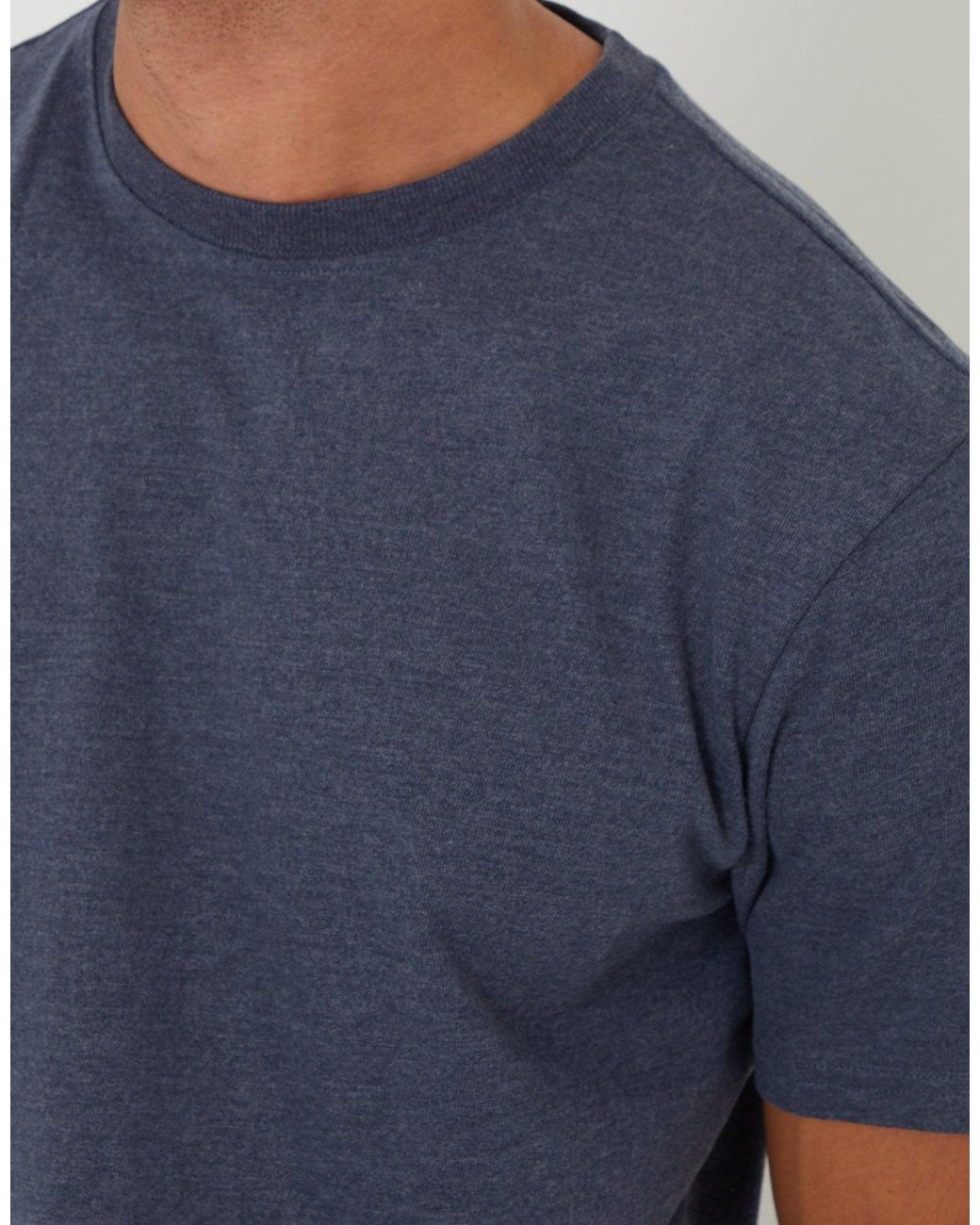 Threadbare Blue Peached Crew Neck T-Shirt for men