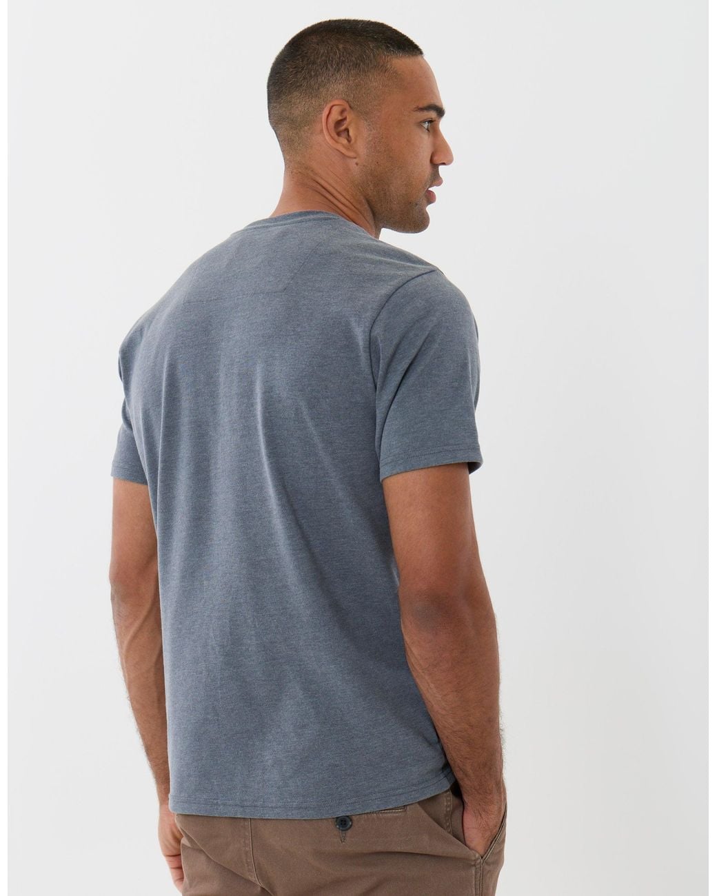 Threadbare Blue Peached Crew Neck T-Shirt for men