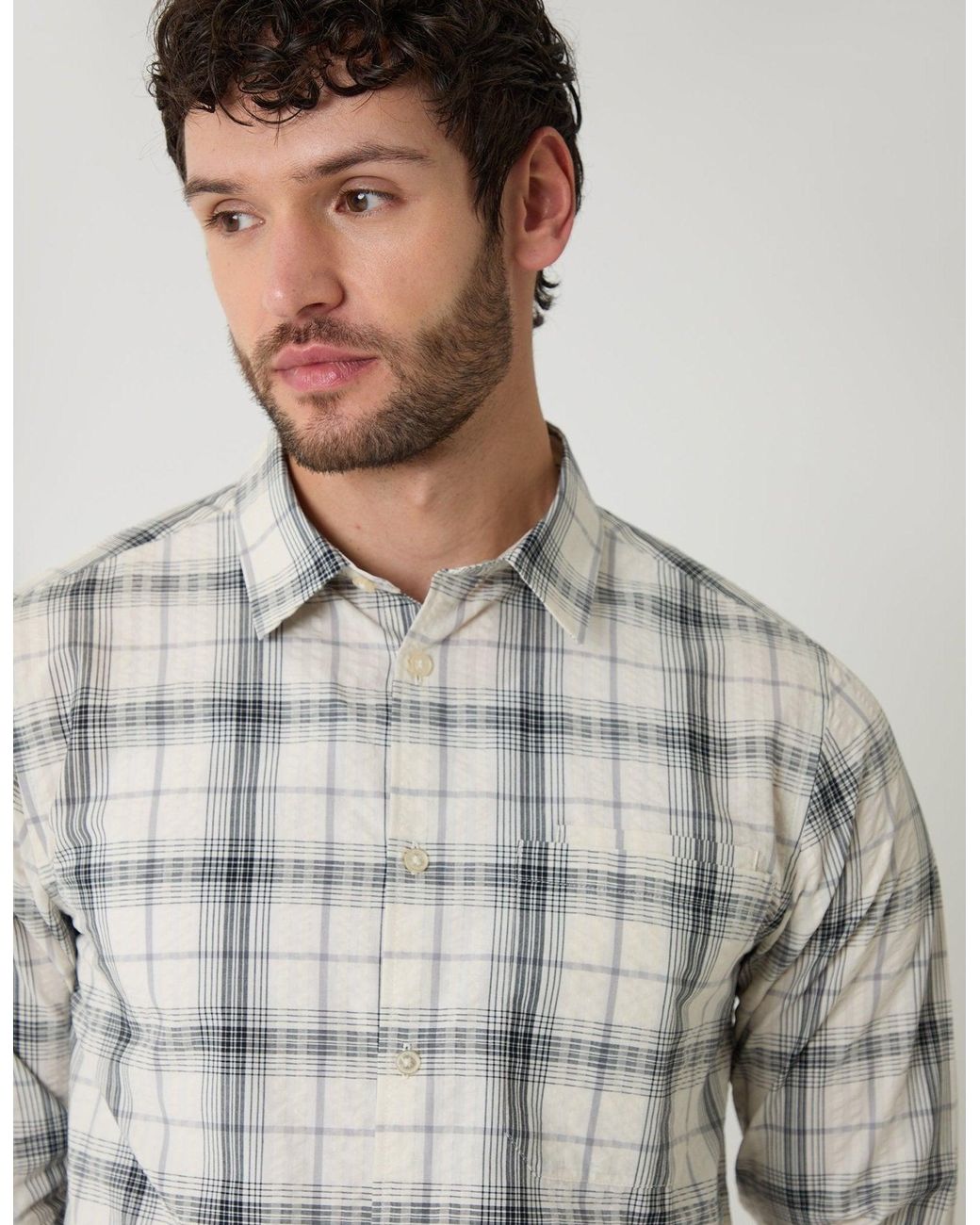 Threadbare Gray Cotton Long Sleeve Shirt for men