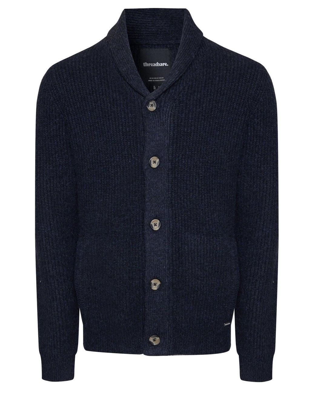 Threadbare Blue Shawl Cardigan for men