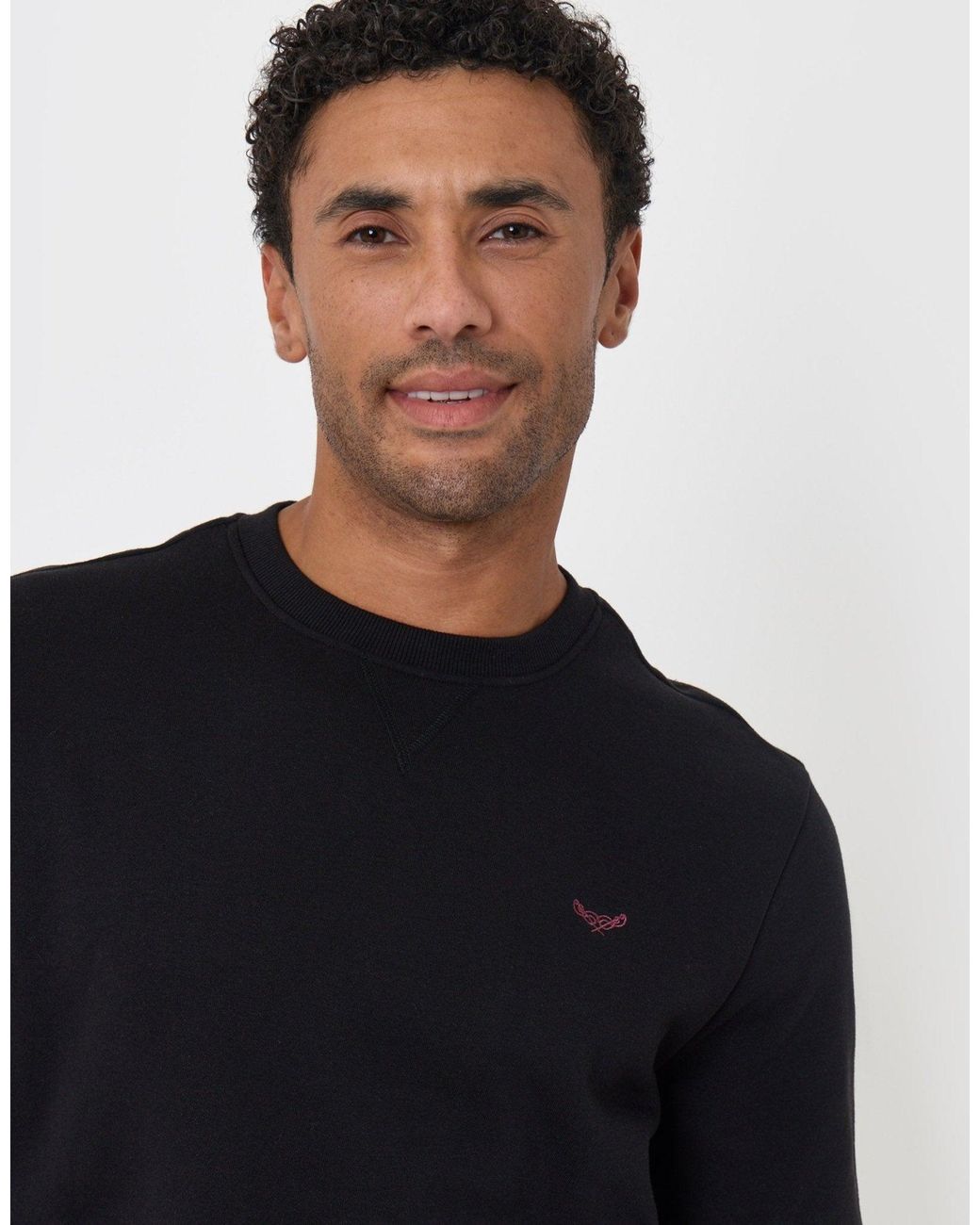 Threadbare Blue The Essential Cotton Rich Crew Neck Sweatshirt for men