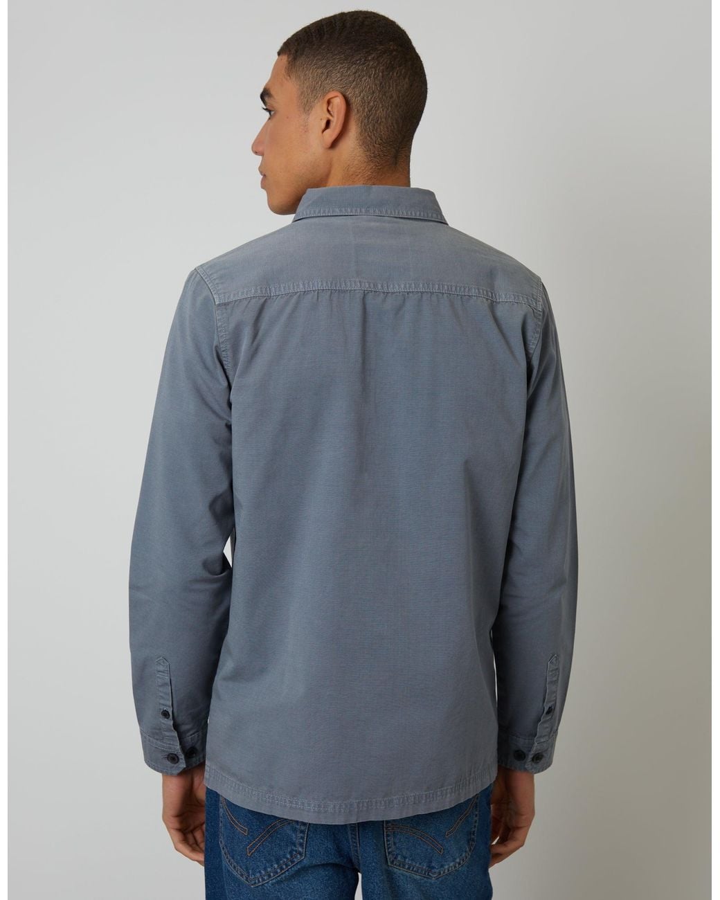 Threadbare Blue Lightweight Shacket for men