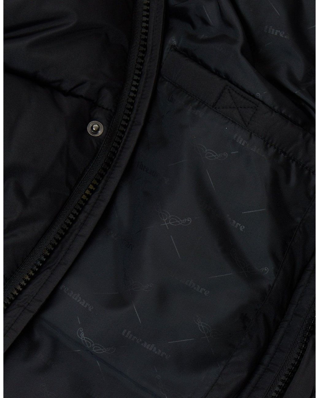Threadbare Blue Longline Showerproof Puffer Coat With Fleece-Lined Hood for men