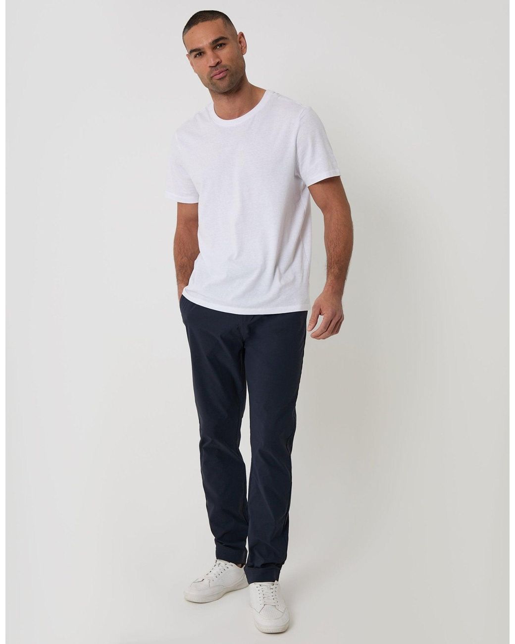 Threadbare Blue Slim Fit Technical Stretch Trousers for men