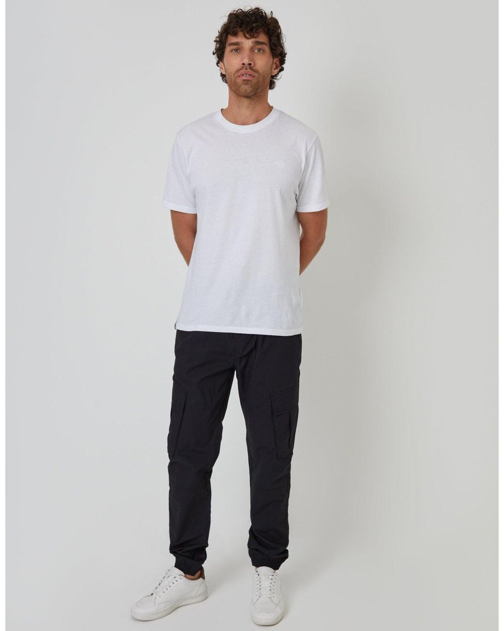 Threadbare Blue Elasticated Waist Cargo Trousers for men