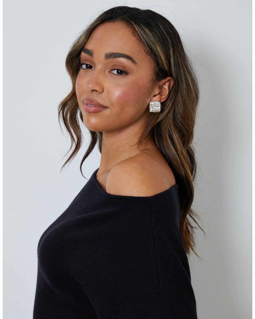 Threadbare Black The Signature Soft Slash Neck Jumper