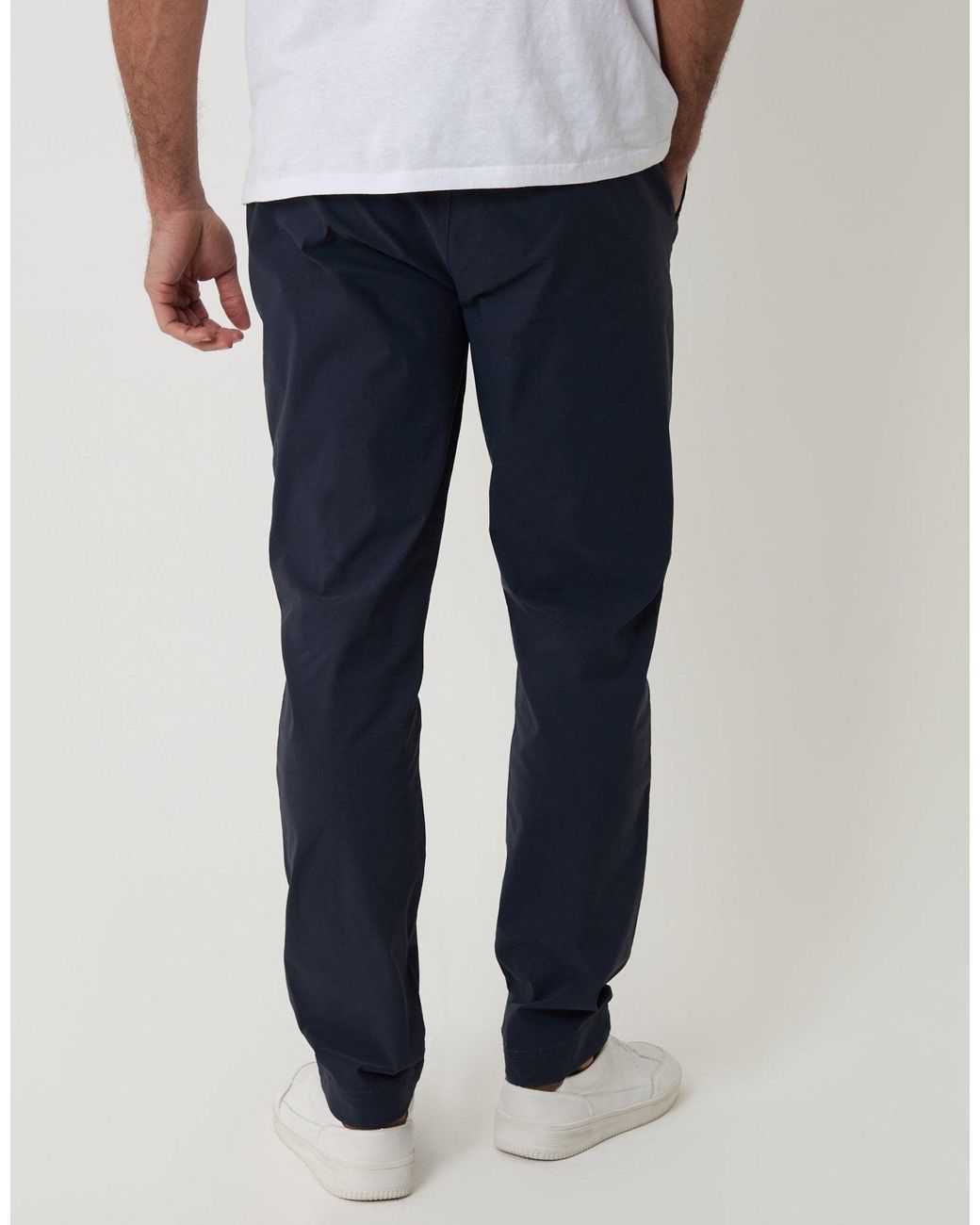 Threadbare Blue Slim Fit Technical Stretch Trousers for men