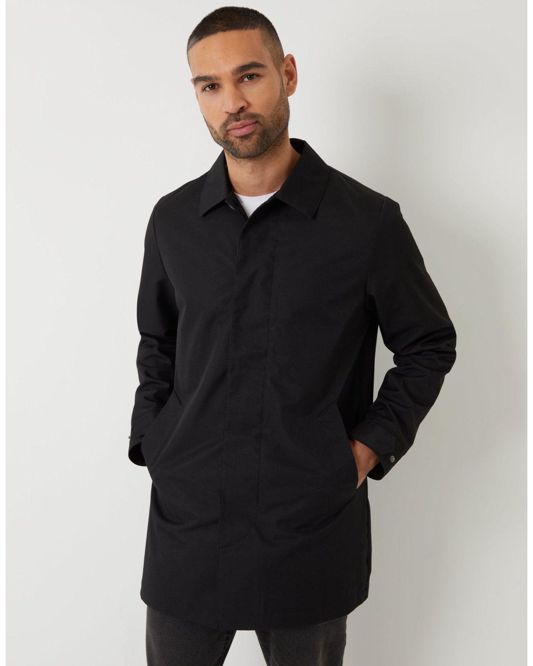 Threadbare Black The Ultimate Showerproof Mac for men