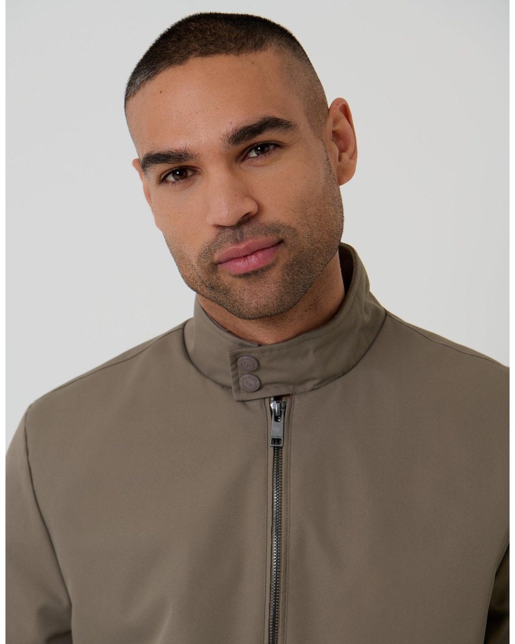 Threadbare Gray Showerproof Zip Up Harrington Jacket for men