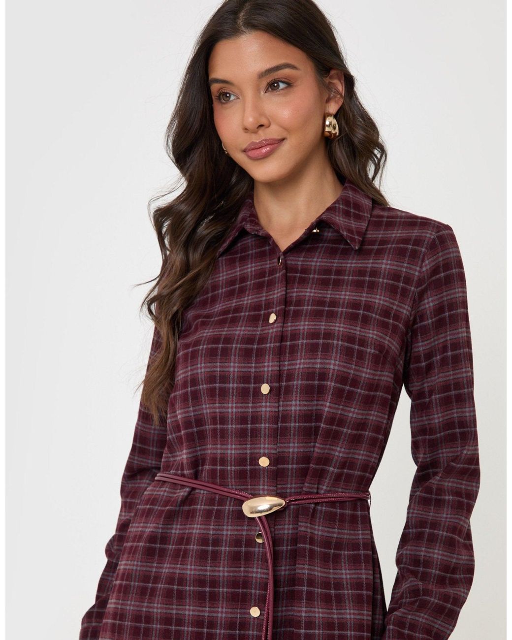 Threadbare Purple Midaxi Shirt Dress With Detachable Belt