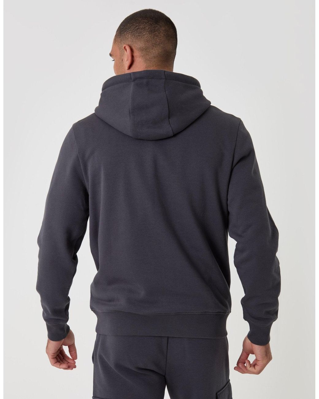 Threadbare Blue The Essential Cotton Rich Overhead Hoodie for men