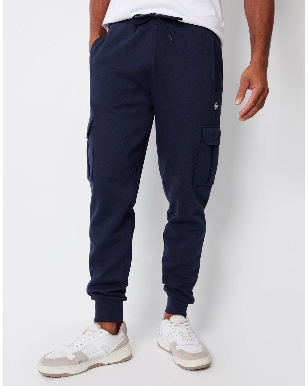 Threadbare Blue The Essential Cargo Joggers for men