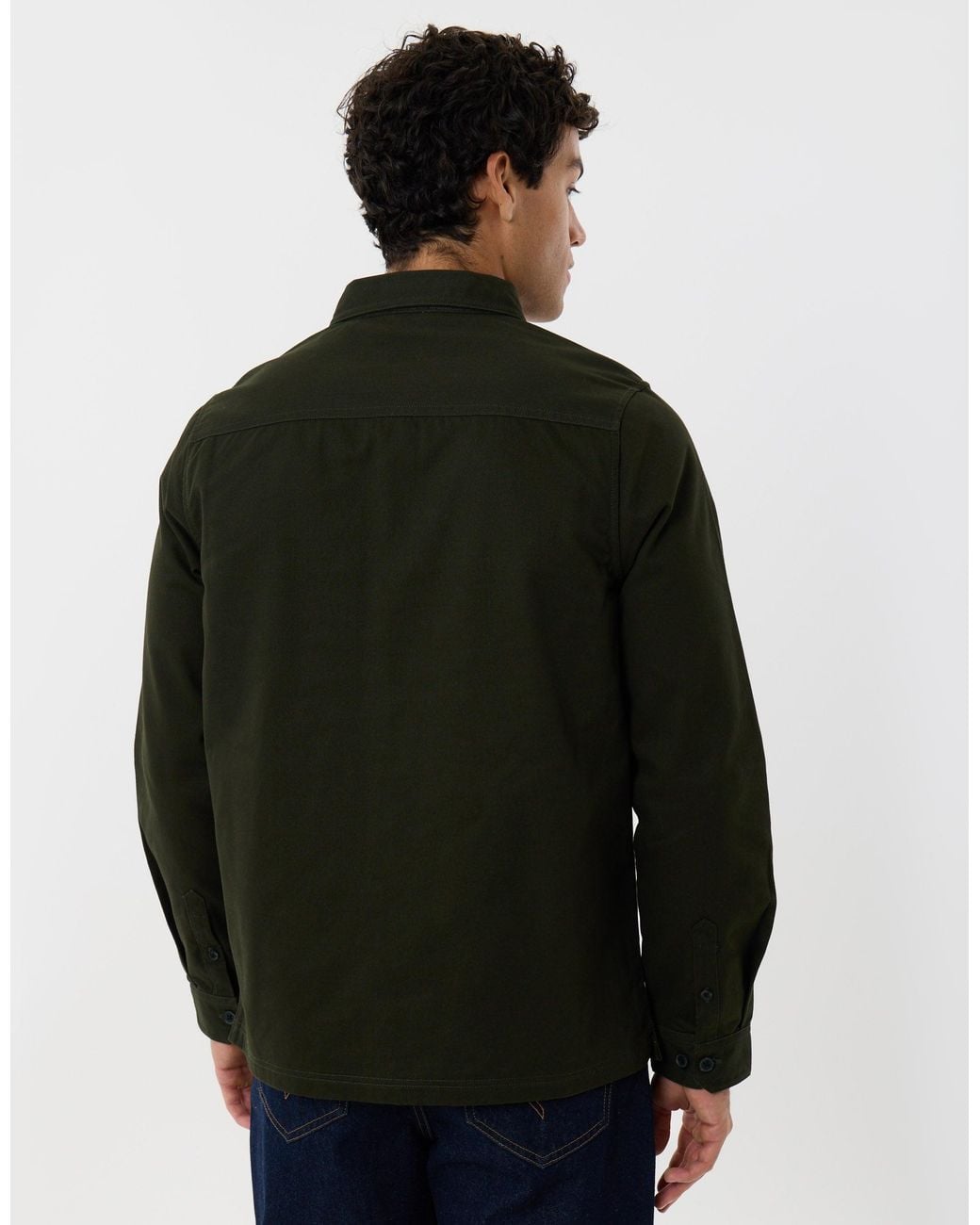 Threadbare Black Cotton Twill Flannel Lined Shacket for men