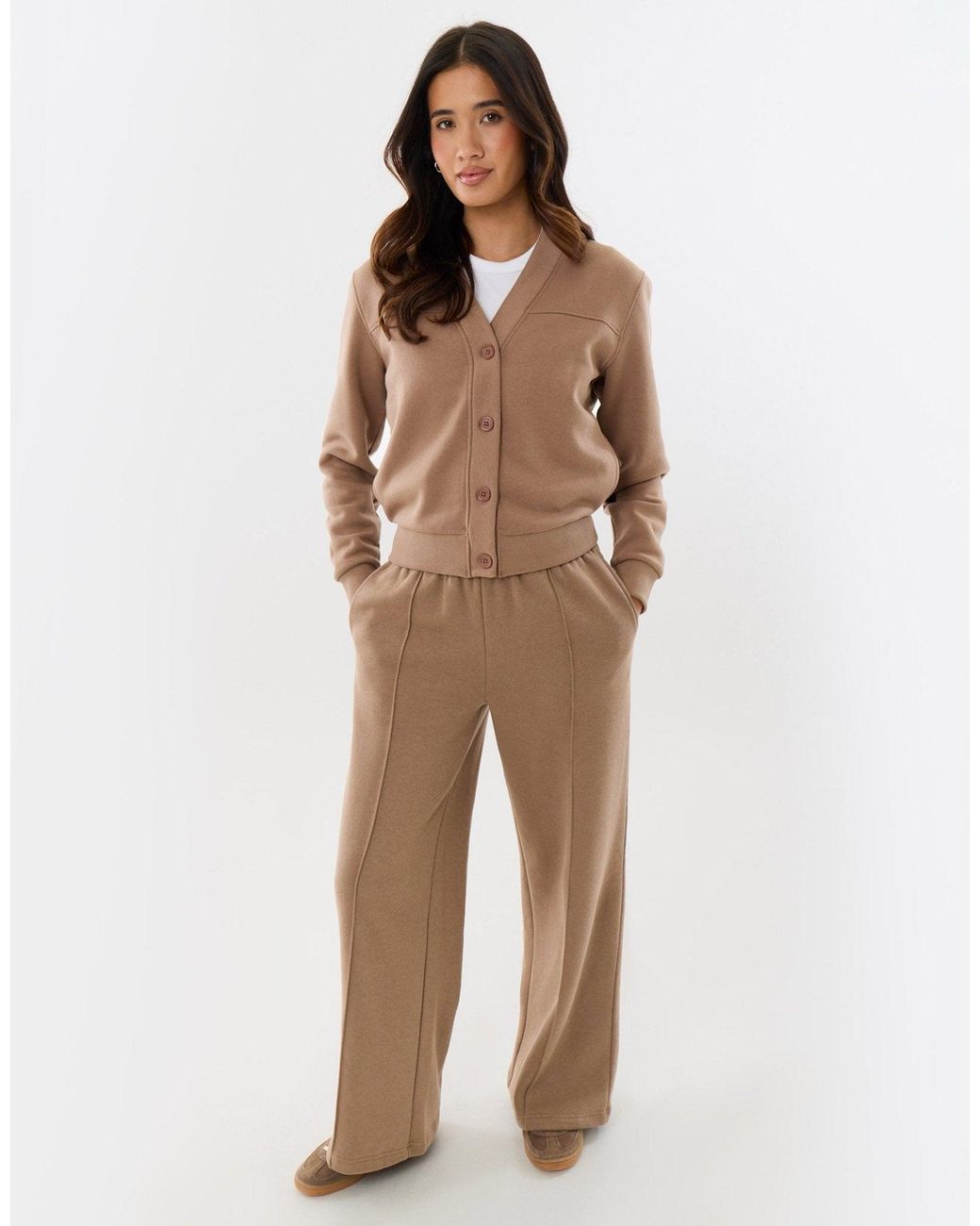 Threadbare Natural Petite Cardigan & Jogger Sweat Set