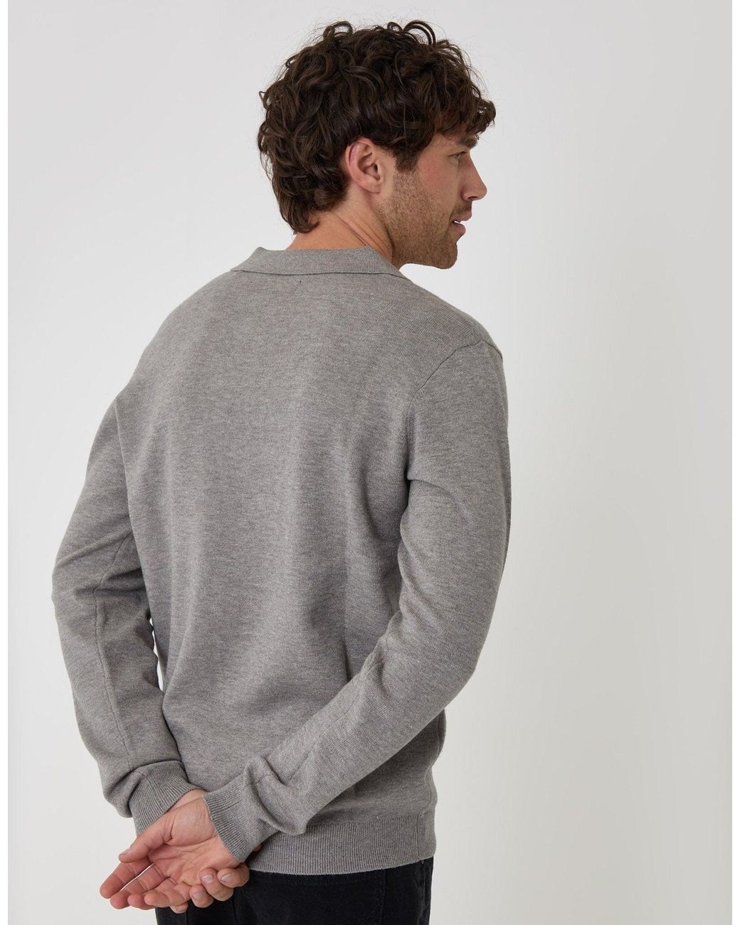 Threadbare Gray Super Soft Trophy Neck Sweatshirt for men