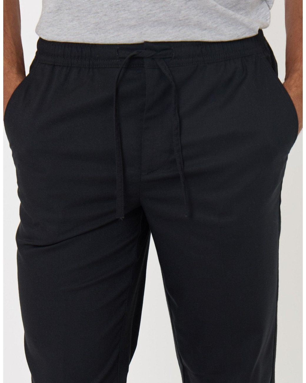 Threadbare White Straight Fit Drawcord Trousers for men