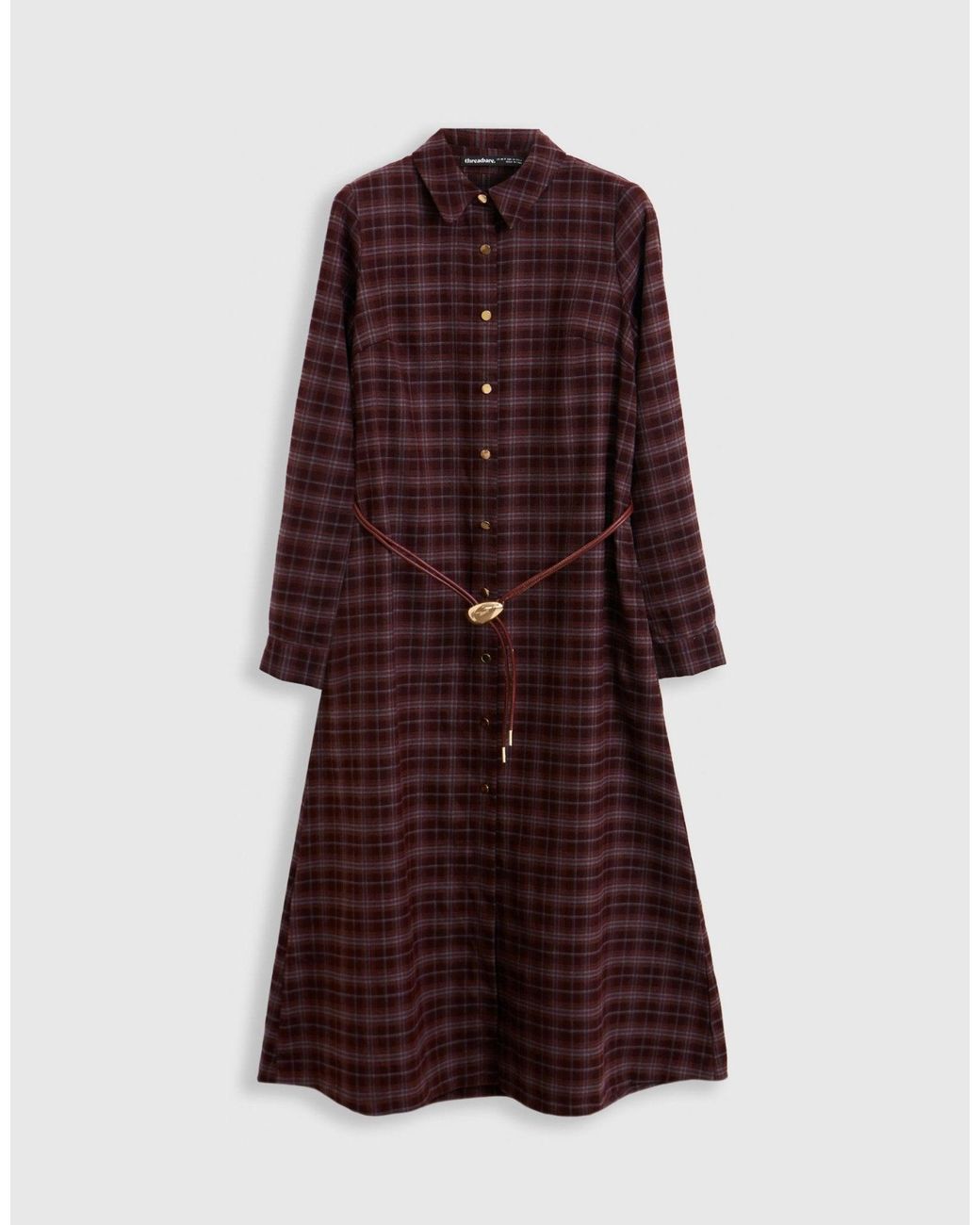 Threadbare Purple Midaxi Shirt Dress With Detachable Belt