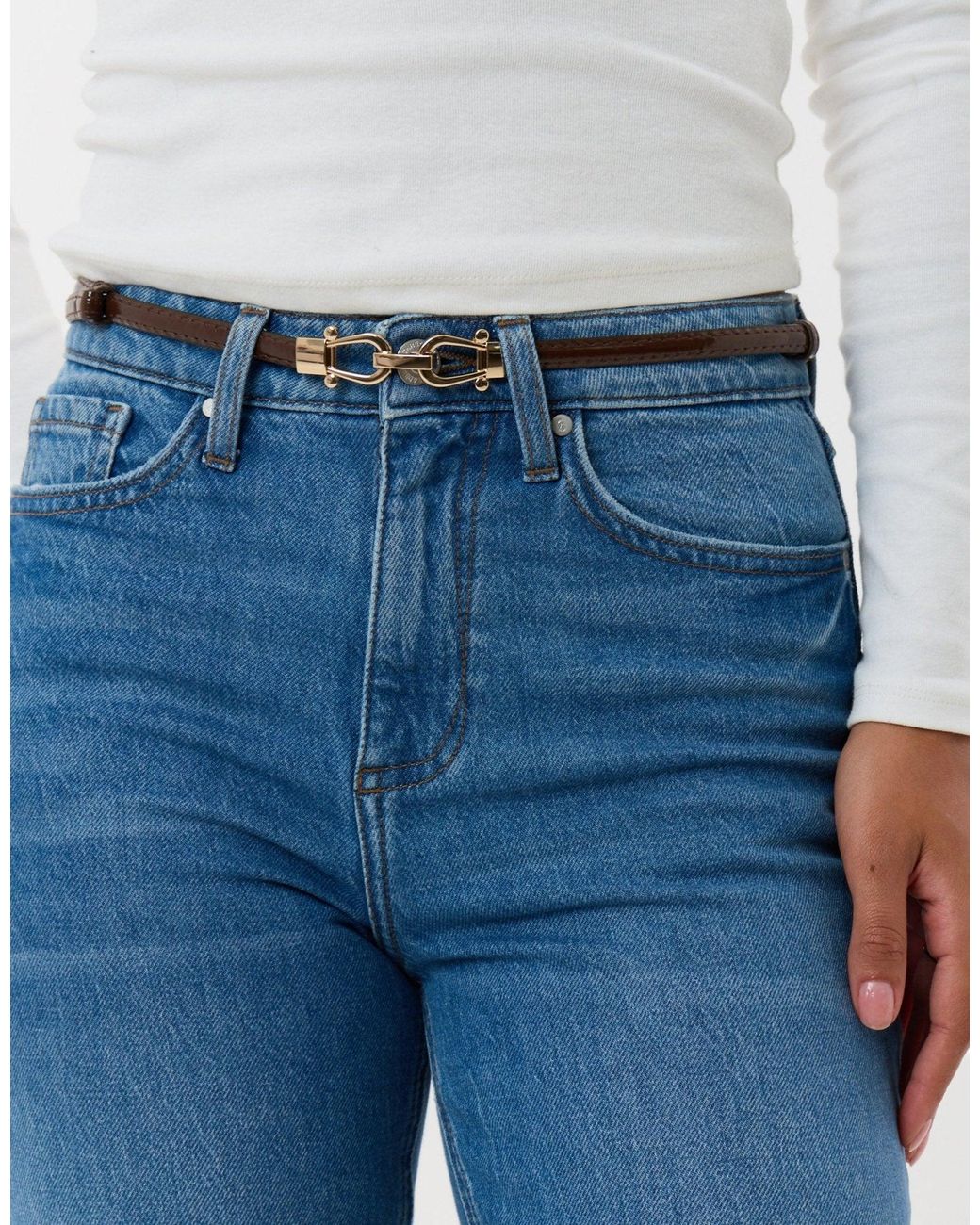 Threadbare Brown Faux Leather Belt With Horsebit Buckle