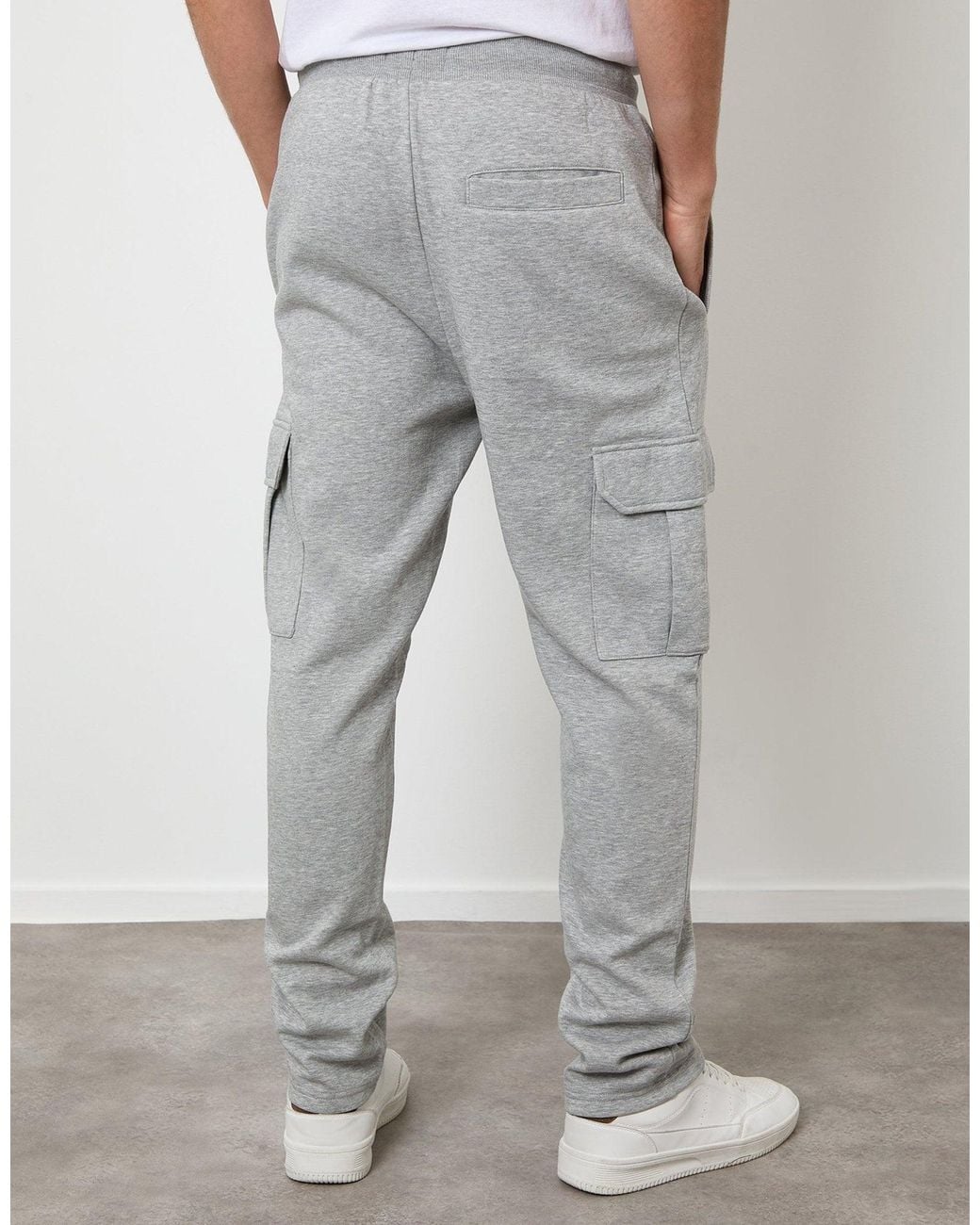 Threadbare Gray Cargo Joggers for men