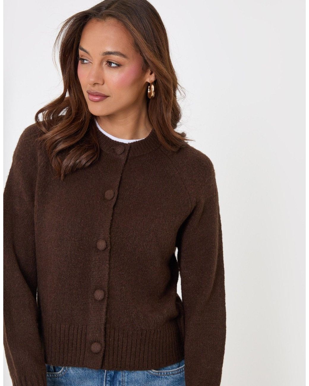 Threadbare Brown The Relaxed Knitted Cardigan