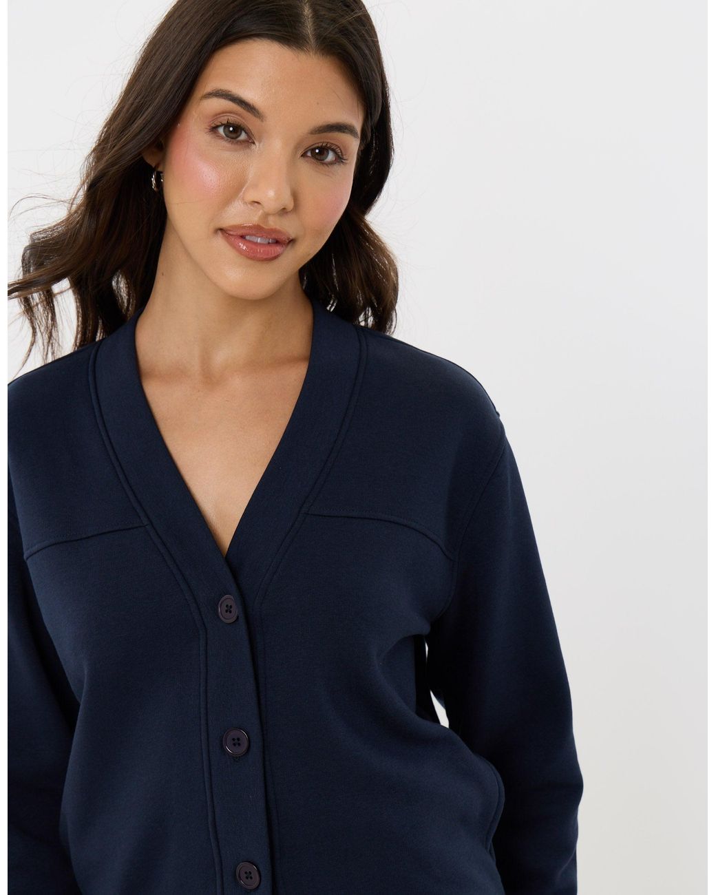 Threadbare Blue The Staple Cardigan & Jogger Sweat Set