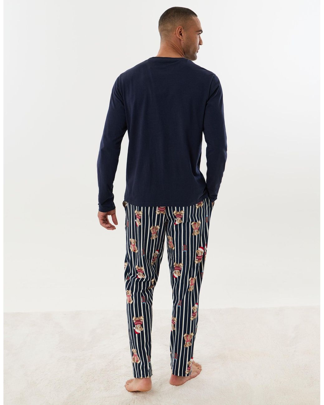 Threadbare Blue Teddy Bear Pyjama Set for men
