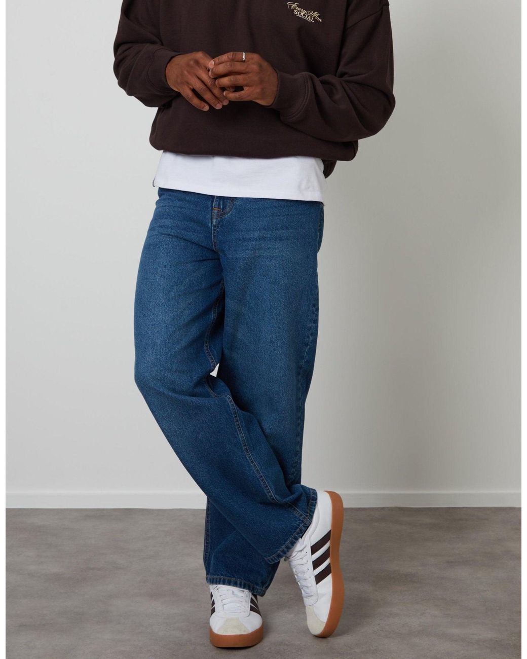 Threadbare Blue Baggy Fit Jeans for men