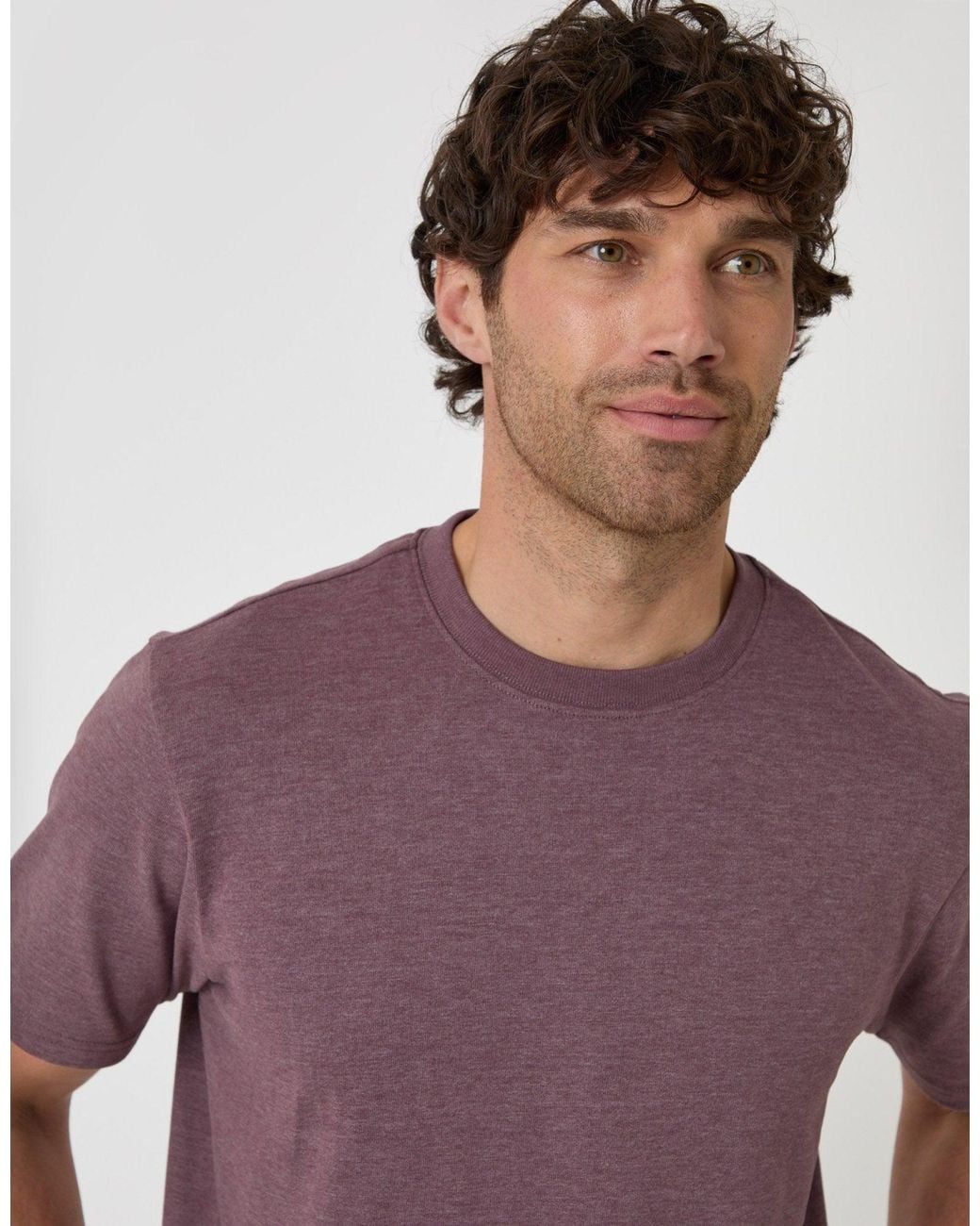 Threadbare Purple Peached Crew Neck T-Shirt for men