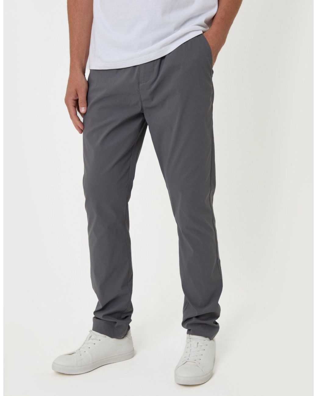 Threadbare Blue Slim Fit Technical Stretch Trousers for men
